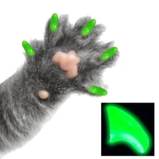 ALIEN GLOW ~ 60 PIECE Soft Nail Caps for Cat Claws ~ PRETTY CLAWS ~ Paws