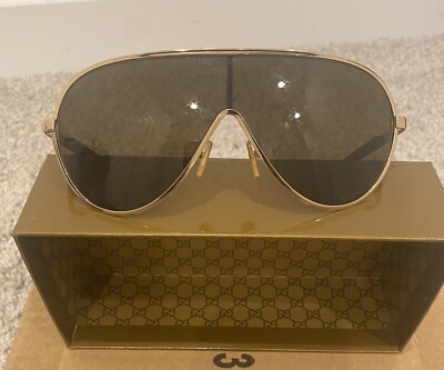 Gucci Dark brown & gold Aviator Style Sunglasses GG 1650/S/F | eBay