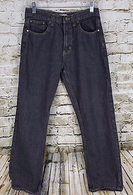 Old Skool Jeans Size 18 Youth Black Distressed Embroidered Denim Streetwear