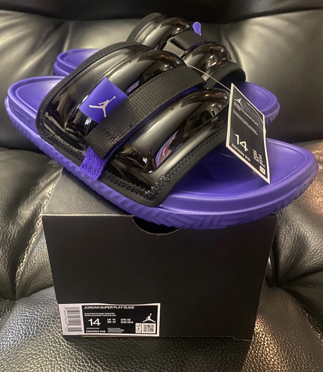 NEW Nike Jordan Super Play size 14 Dark Concord Slide Sandals