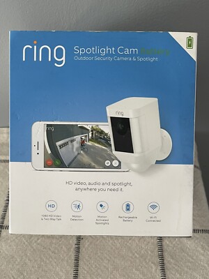 Ring Spotlight Cam Wirefree Battery HD Security Camera Two-Way Talk WIFI NEW