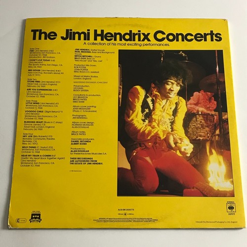 Jimi Hendrix - The Jimi Hendrix Concerts 2 x LP Vinyl Records - CBS 22177 EX/VG+ - Picture 2 of 8