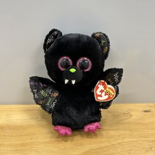 TY Beanie Boos Dart Bat Plush Black Glitter Eyes Boo 6  Halloween TySilk NEW