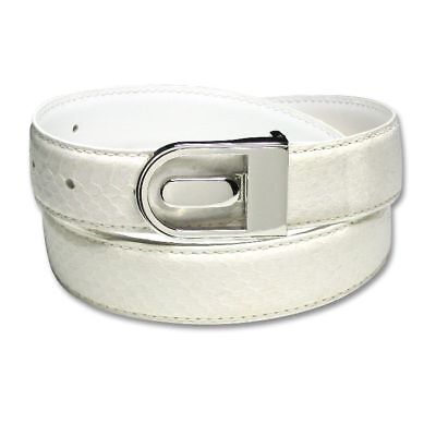 Men&#39;s Snake Skin Belt WHITE Genuine SnakeSkin Mens Bonded Leather Belt & Buckle | eBay