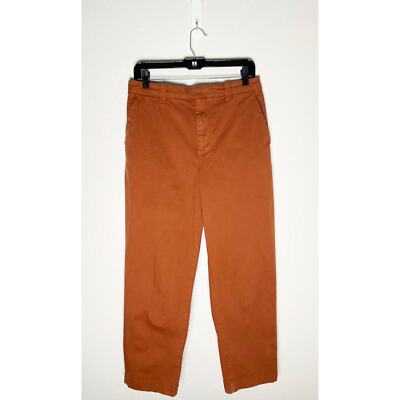 Gap Womens Straight Up Khaki Rust Orange Stretch Cotton Twill Flat Front Pockets