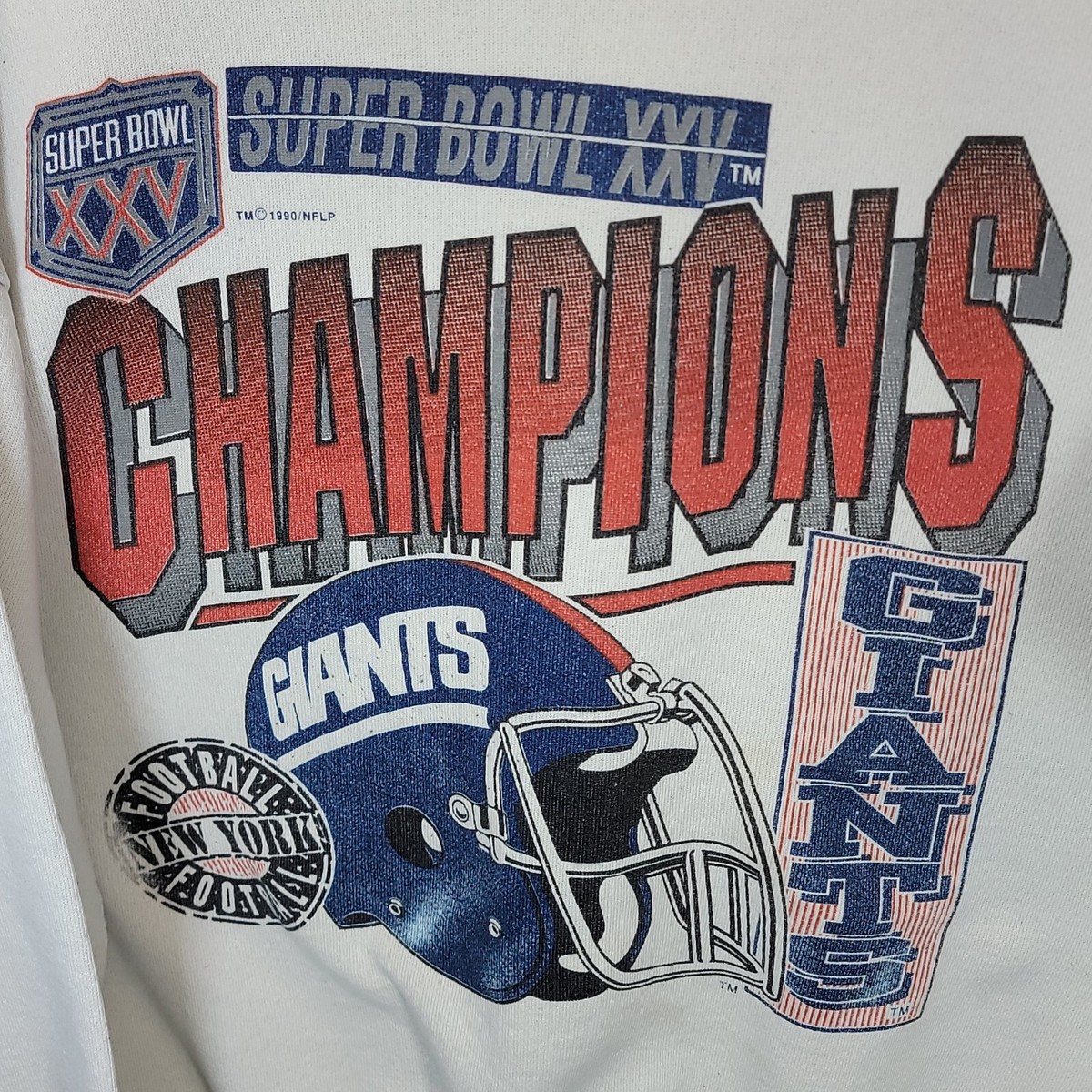 Super Bowl 25 NY Giants Champions Logo 7 Sweatshirt XXV NFL VTG | eBay