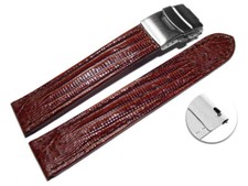 Schnellwechsel Faltschließe Uhrenband Kalbsleder Teju dunkelbraun 18mm 20mm 22mm