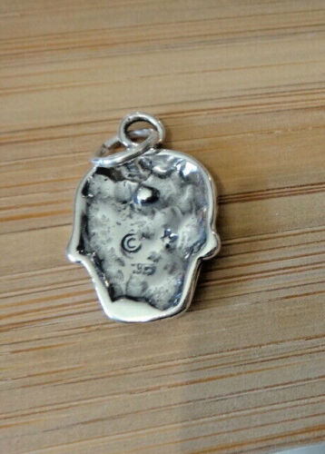 Sterling Silver 2D 18x20mm Dia de los Muertos Sugar Skull Halloween Charm - Imagen 3 de 3