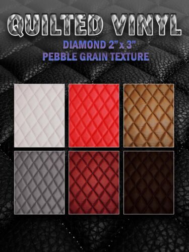 Quilted Vinyl Pebble Grain Texture Diamond 2" x 3" With 3/8" Foam Backing - Picture 1 of 56