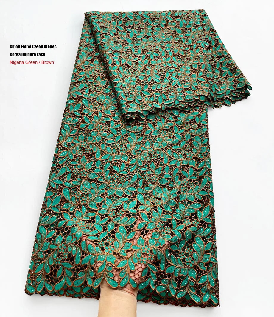 African Nigerian Swiss Voile Lace Embroidered Cord Fabric for Middle Eastern Fashion