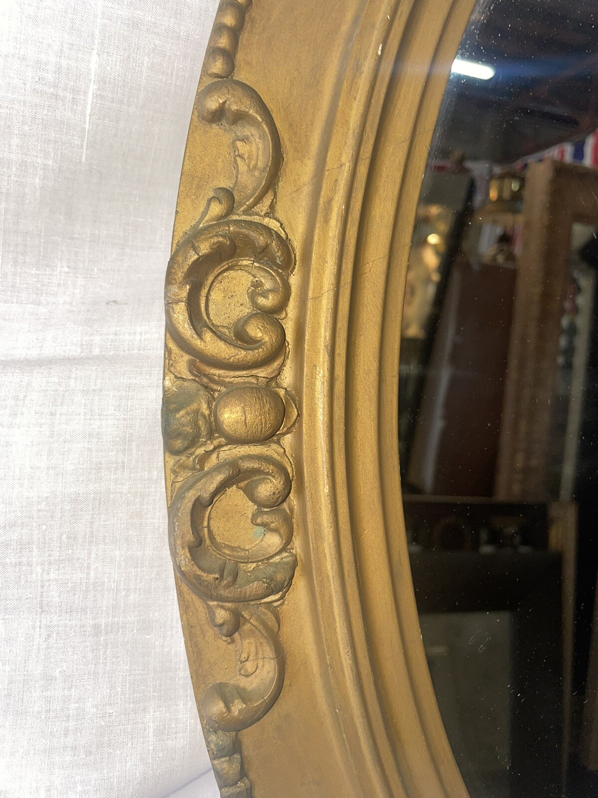 25 Ornate Vintage Gold Wood Framed Oval Accent Mirror eBay