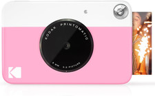 Digital Instant Print Camera- Full Color on ZINK 2X3" Sticky-Backed Paper Pink 
