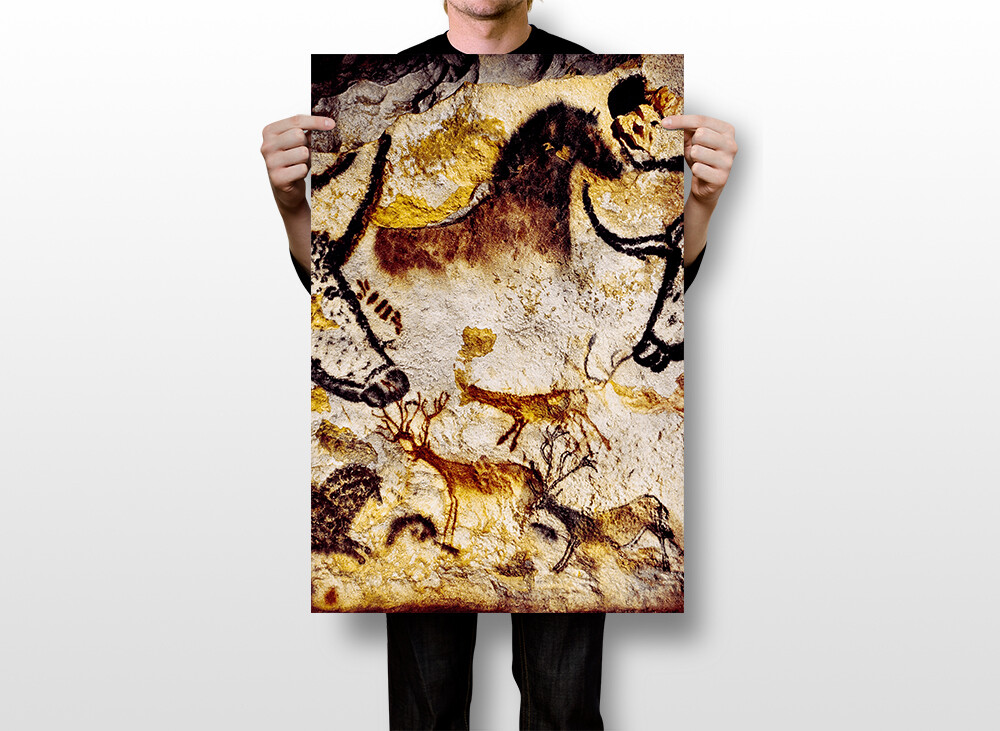 Lascaux Cave Painting Ancient Nice Print Silk Print Wall Art Home