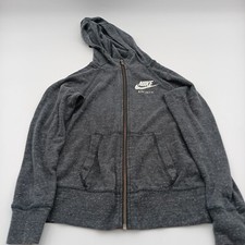 Nike Hoodie Boy's Medium Gray Logo Zip Lightweight Jacket
