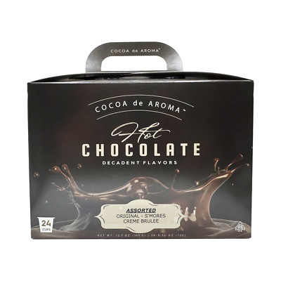 Hot Chocolate Sampler, 24 Cups, 8 Cups Each: Original, S mores, Crème Brulee
