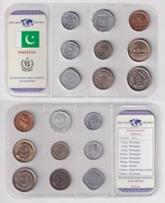 Coin set the money of the world circulation coin set 9 coins Pakistan in blister pack (170601)