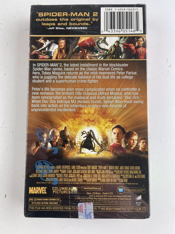Spider-Man 2 VHS BRAND NEW SEALED W/Columbia Seal - Image 2 of 4