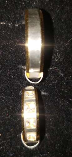 18-karat gold-plated titanium steel couples rings - Picture 2 of 2