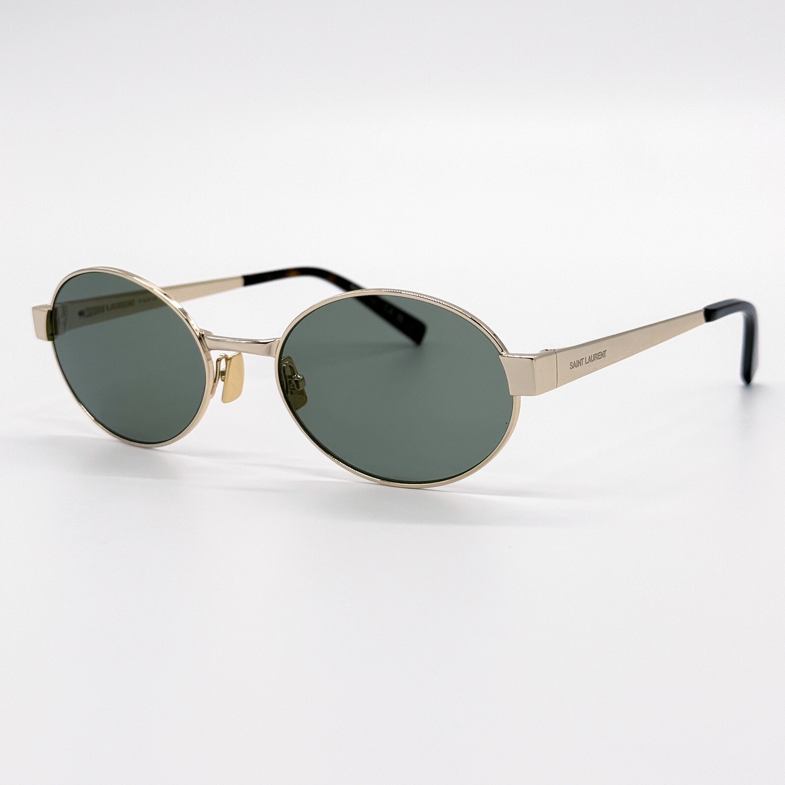 NUOVI OCCHIALI DA SOLE DONNA SAINT LAURENT SL692 003 ROTONDI VERDE ORO SAINT LAURENT