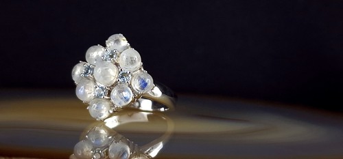 Ring Silber 925 Mondstein Topas blau 19,7 mm - schimmernd & funkelnd - Bild 9 von 12