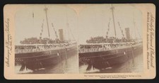 The "Leona" carrying our brave boys drive Spaniards from Santiago d- Old Photo