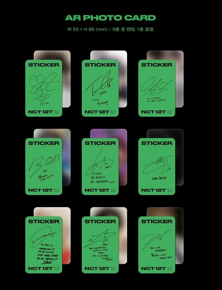 NCT 127] Sticker / Jewel Case ver. Official AR Photocard - Jungwoo