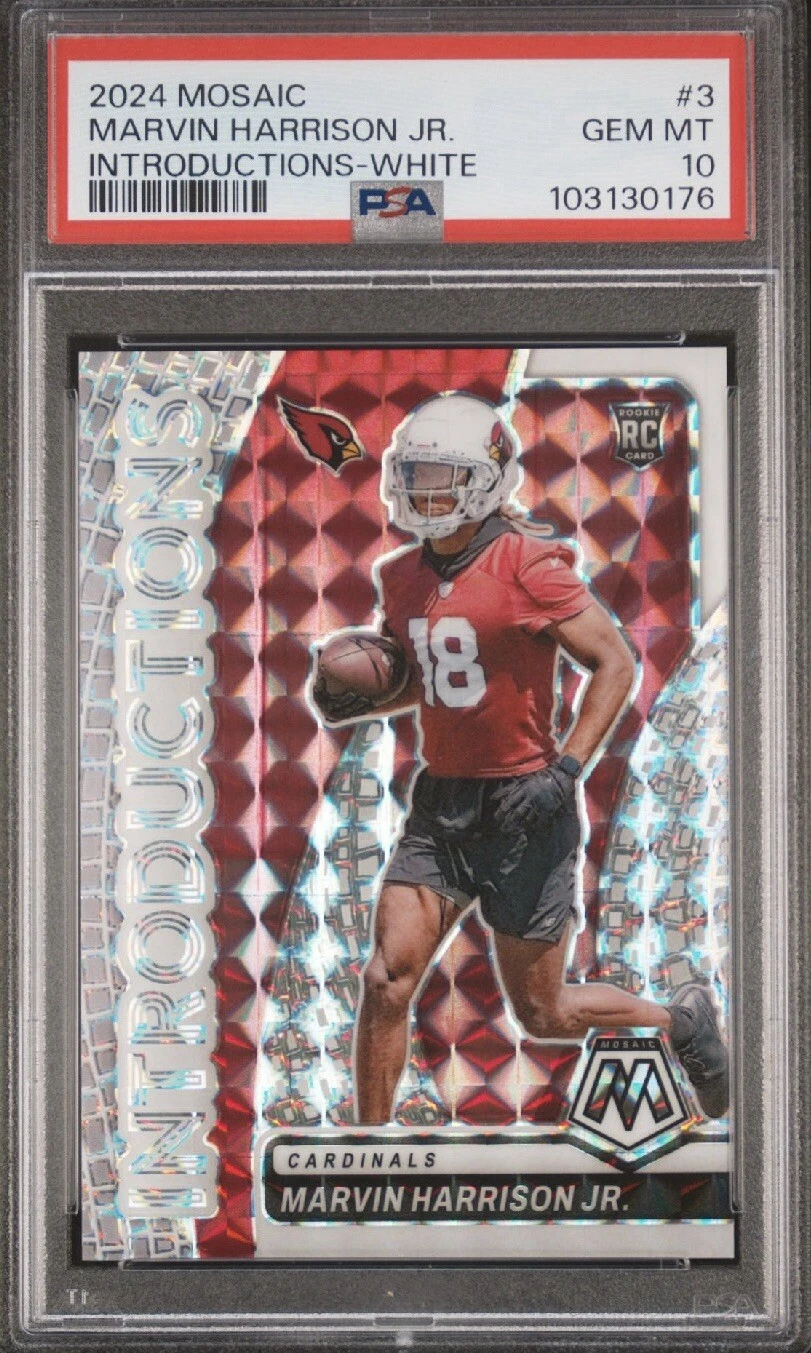 Marvin Harrison Jr. Panini Mosaic Introductions #3 White