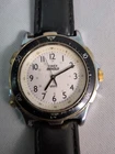 Vtg 1995 Timex Indiglo "Diver" Silver Black Gold Round Men's Watch - New Battery
