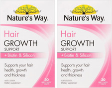 Hair Growth Support plus Biotin and Silicon 30 Tablets (Pack of 2)