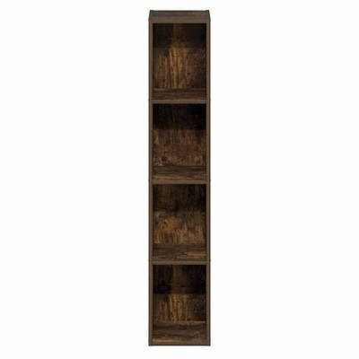 Narrow Small Bookcase Bookshelf Vertical For Tall Wall Book Thin Shelf 4 Tier