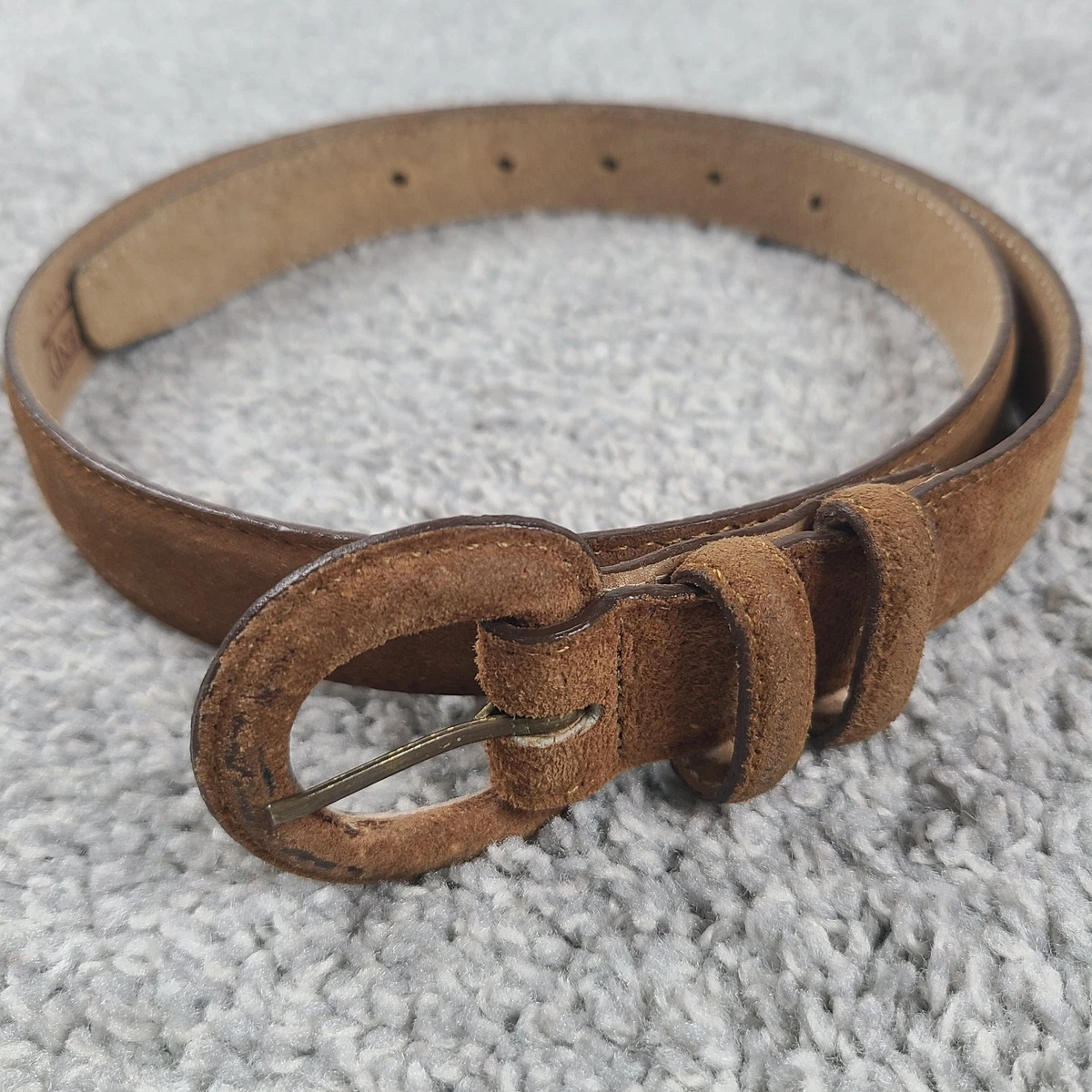 Ceinture En Cuir Extensible Pour Femme Lands' End - Taille 30, Couleur Marron Blé - Fabriqué Aux États-Unis