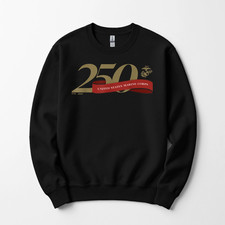United States Marine Corps 250th Birthday Sweatshirt USMC Gold Logo 1775-2025