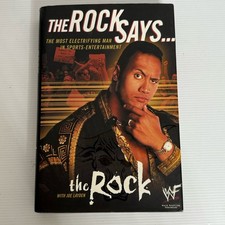 The Rock Says… WWE WWF Dwayne Johnson 1st Edition 2000 Hardcover Book Rare OOP