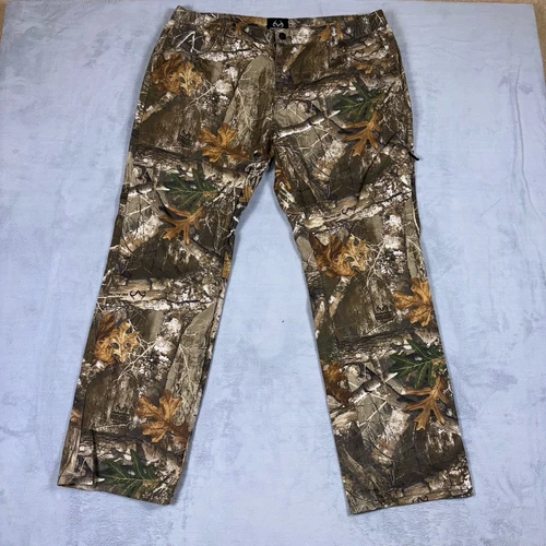 Realtree Camo Pants Mens Sz Large 36/38 Real Tree Edge Hunting Zip Phone Pocket - Picture 2 of 8