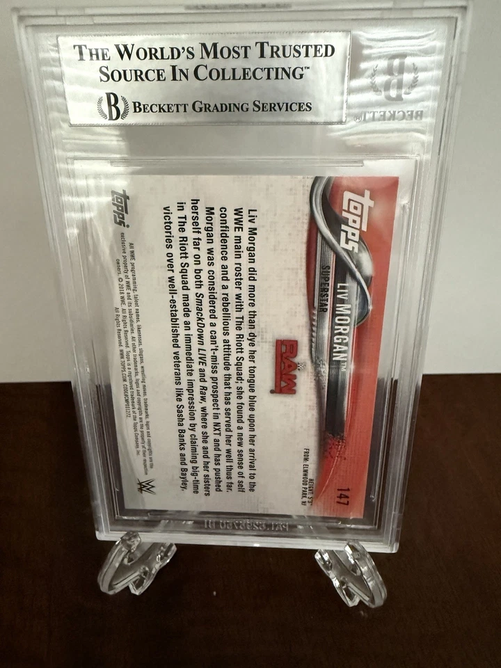 Liv Morgan 2018 Topps WWE Then Now Forever #147 RC autografiado firmado a mano BGS Foto 4 de 4