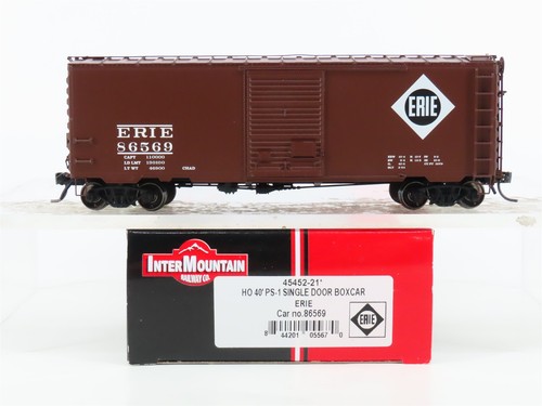 Vagón de caja de una sola puerta escala HO InterMountain 45452-21* ERIE Railroad 40' #86569 | Zustand: Used