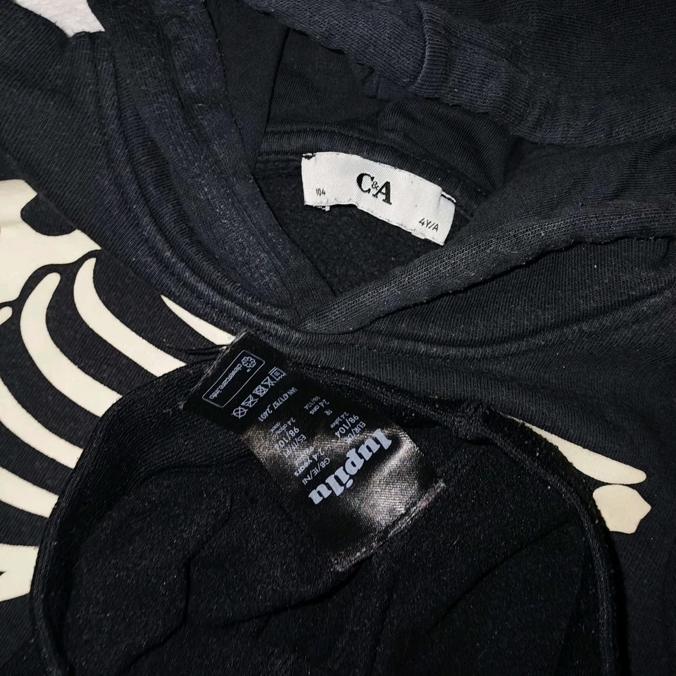 Halloween 🎃 set Kapuzenpullover 98 104 Skelett thermo Leggings schwarz - Bild 2 von 4