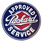 Retro PACKARD Approved Service Embossed Metal Sign 10.75” Diameter Vintage Style