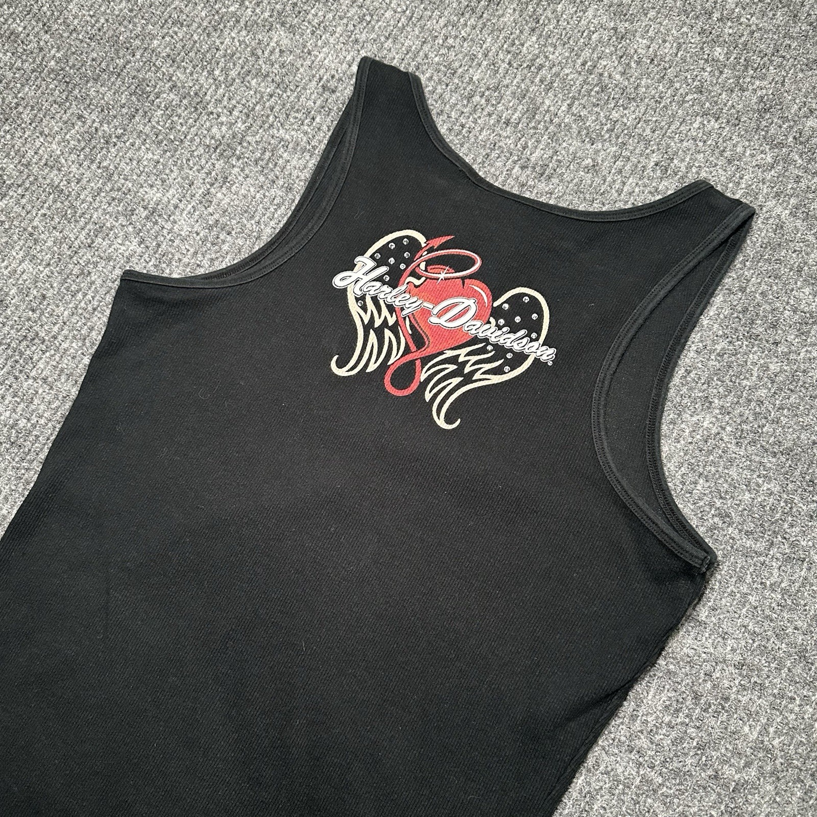 Y2K Harley Davidson Motorcycles Angel Wings Tank … - image 1