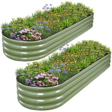 Galvanized Raised Garden Bed- Planter Garden Boxes Outdoor, Raised Beds for G...