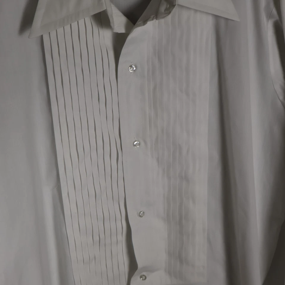 Vintage Arrow Tuxedo Shirt Mens 15-34 White Sanforized 70s Formal Wear Heritage - Image 3 of 4