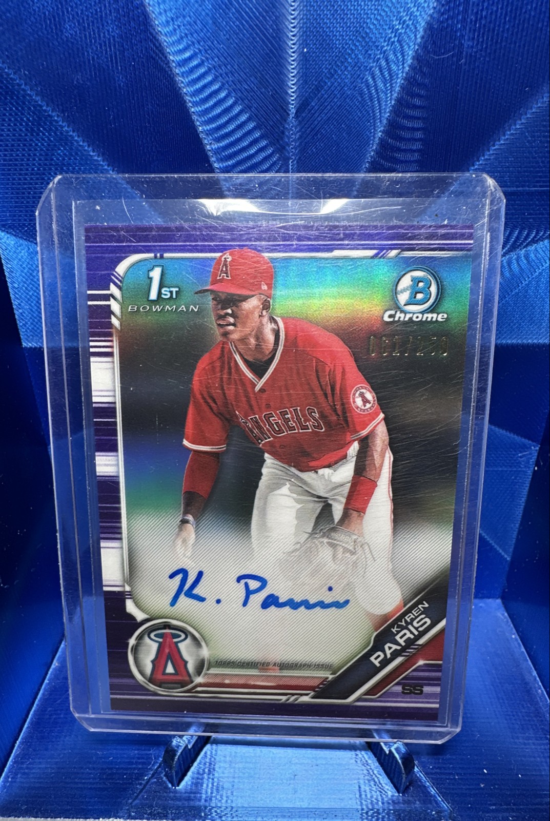 2019 Bowman Draft Chrome Draft  Auto Kyren Paris #CDA-KP Purple Refractor /250 