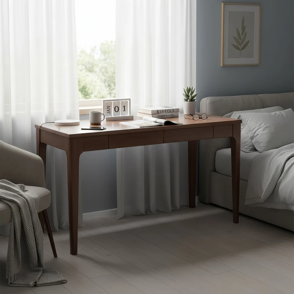 47.24x21.65x29.53in Solid Wood Standing Desk Drawers Smooth Edges Home - Image 4 of 4