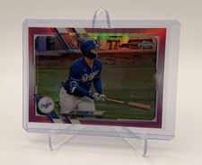 2021 Topps Chrome Pink Refractor Joc Pederson #28 Los Angeles Dodgers