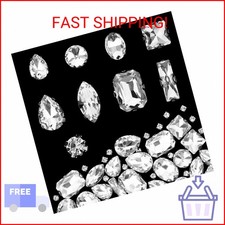 JJUNW 240 PCS Sew on Rhinestones Mixed Shapes Glass Rhinestones Sew on Crystal G