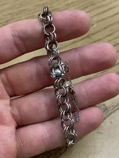 KACO Chain Link Sterling Silver 925 Designer Signed Charm Style Bracelet
