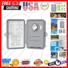 Weatherproof 24-Hour Programmable Timer for High-Power Devices - 120-277 VAC