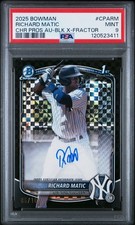 2025 Bowman Chrome Prospect Black X-Fractor /10 Richard Matic #CPA-RM Auto PSA 9