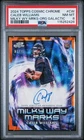 2024 Topps Cosmic Chrome Caleb Williams Milky Way Marks RC Auto /25 ORANGE PSA 8