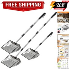 Chicken Poop Scooper, 10 inch Stainless Steel Coop Scoop, Adjustable 32"-67" ...